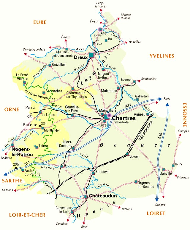 Zone Interventions APS28 - Département 28 - Eure-et-Loir